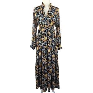 Lucky Brand Floral Maxi Dress - Blue and Orange